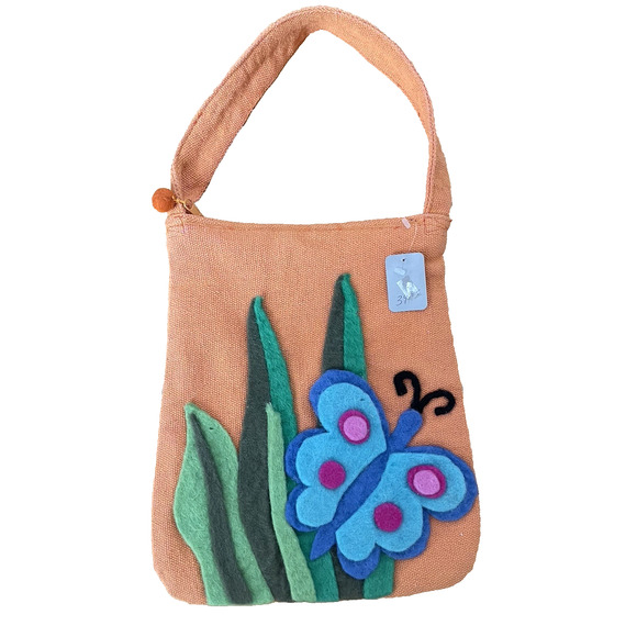 Felted Wool Butterfly Shoulder Bag | Y2K Fairycore Handmade Cottagecore - Picture 1 of 7